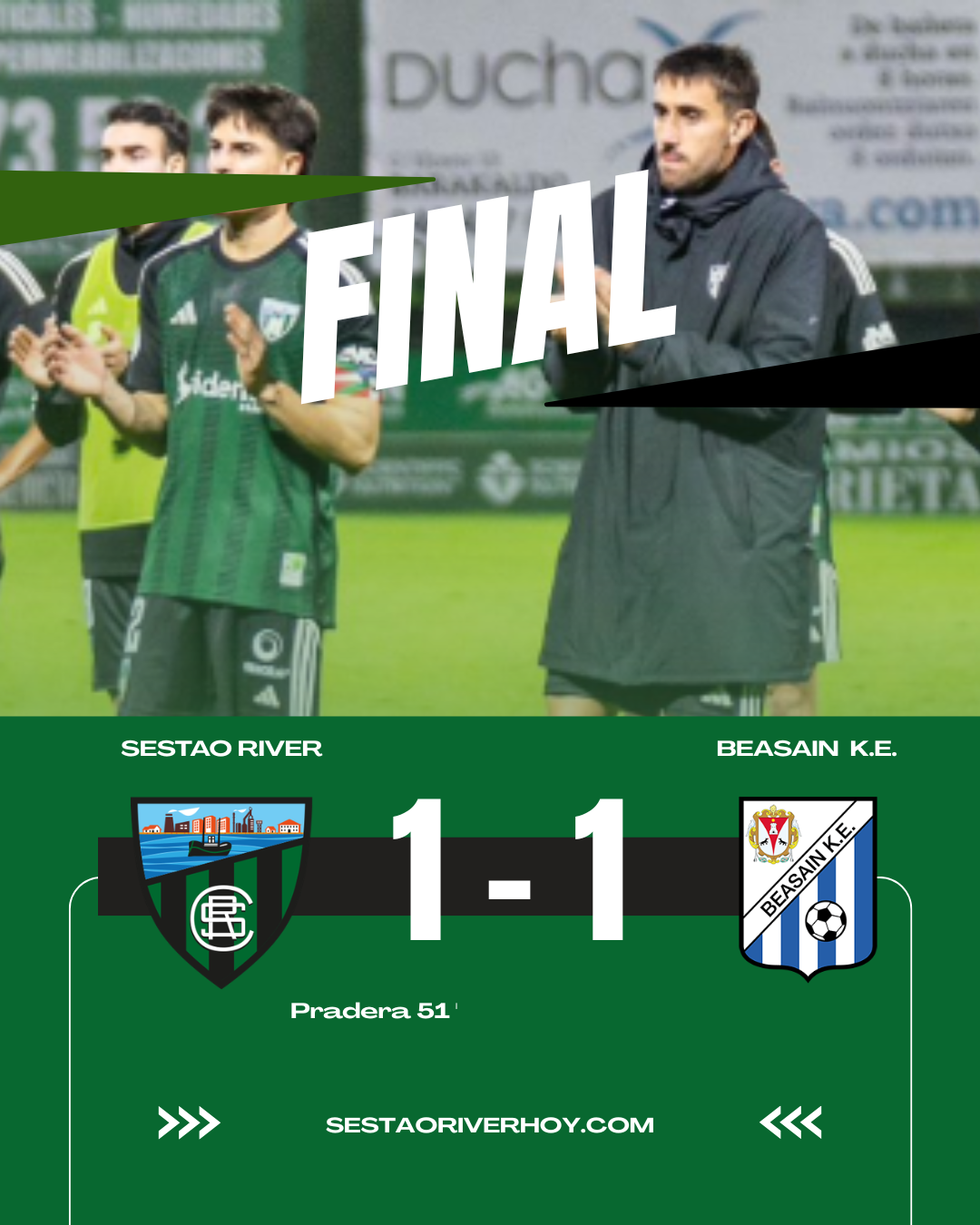 Sestao River deja escapar la victoria ante el Beasain en el descuento (1-1)