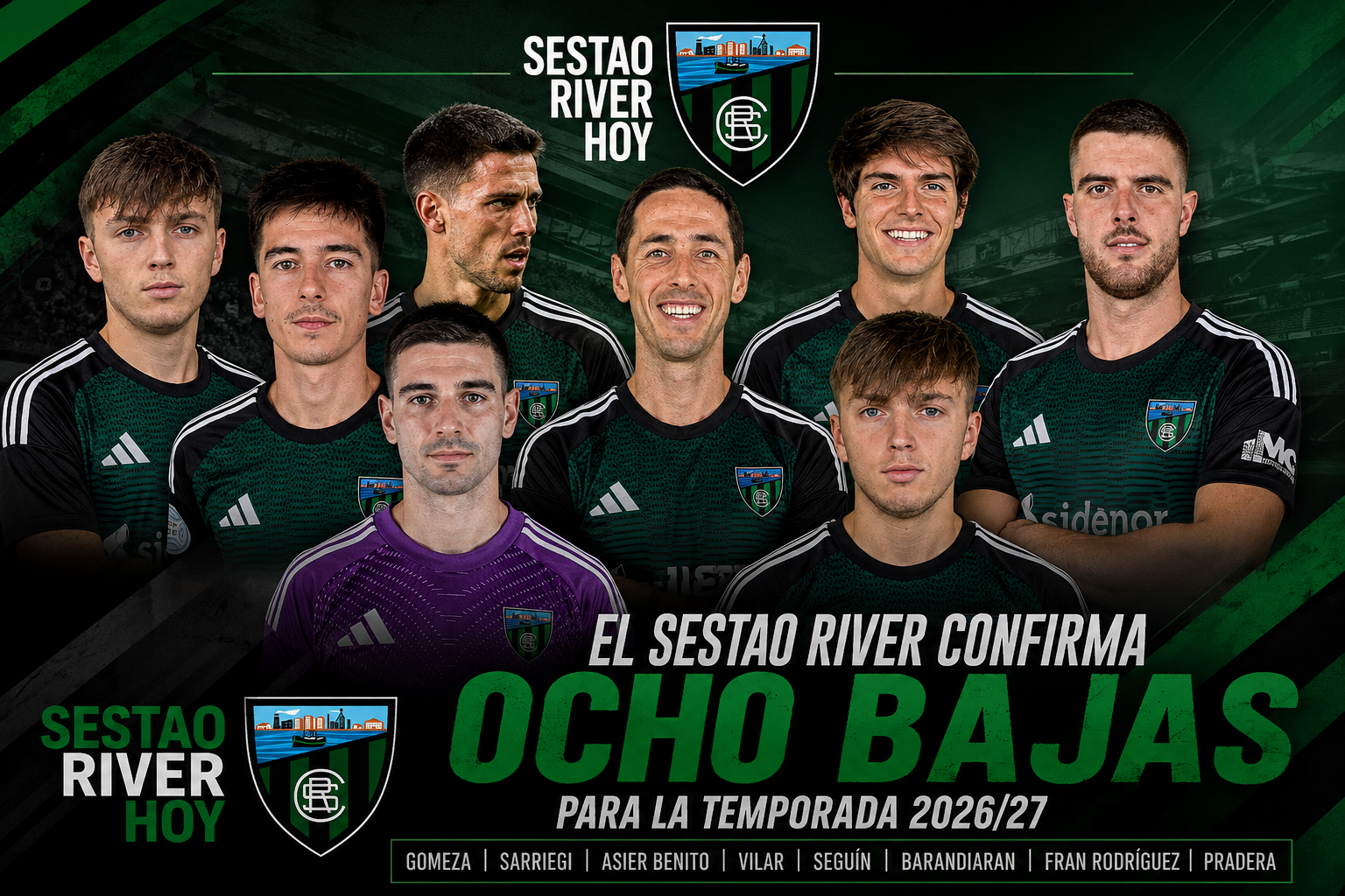 El Sestao River confirma ocho bajas para la temporada 2026/27