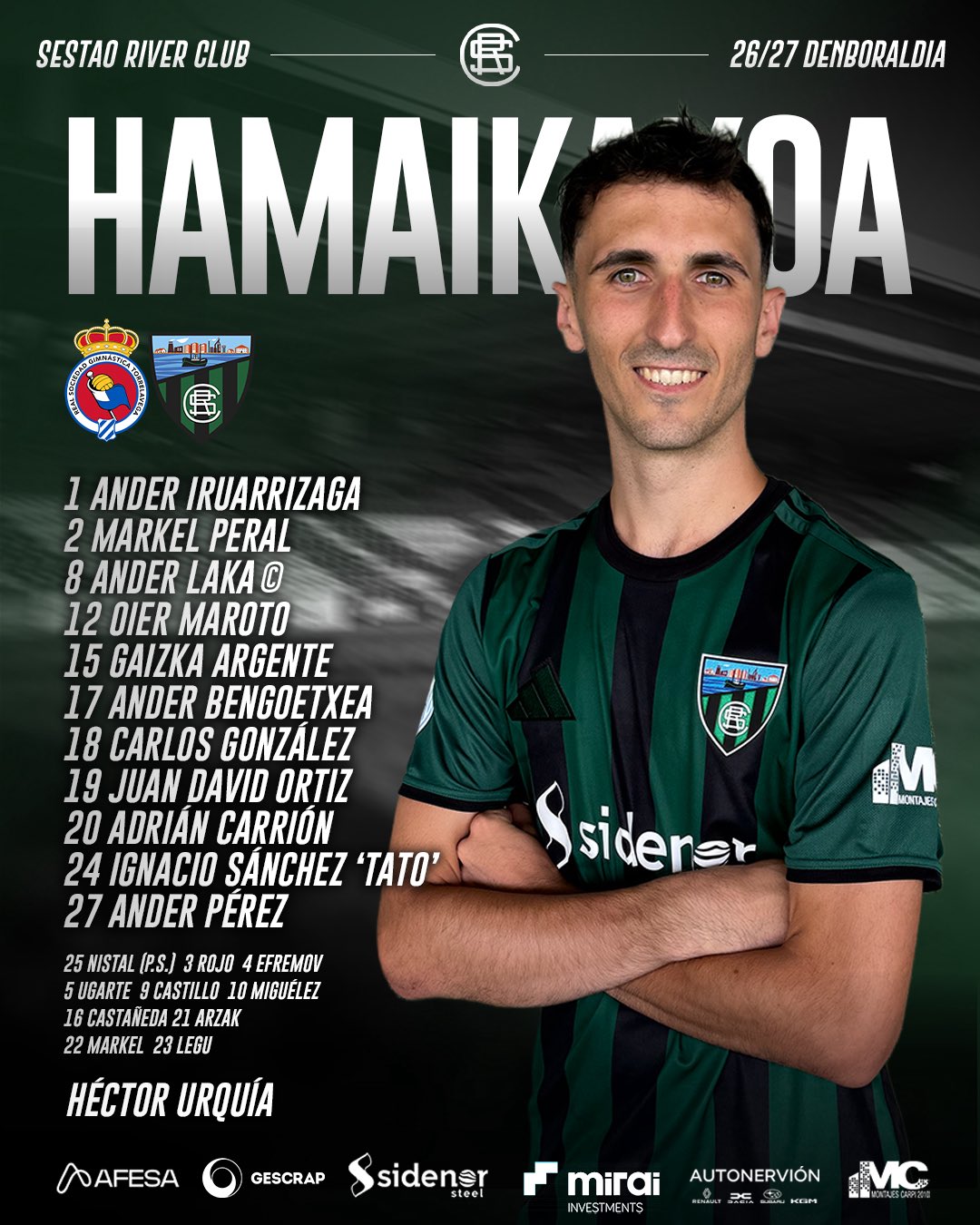 Once inicial del Sestao River frente a la Gimnástica de Torrelavega