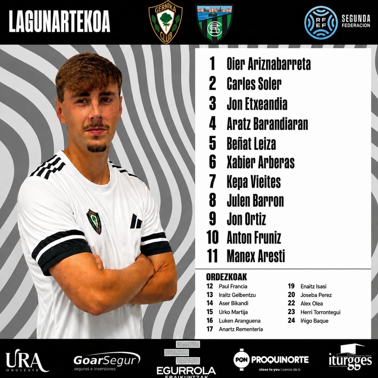 Once inicial del Gernika Club frente al Sestao River