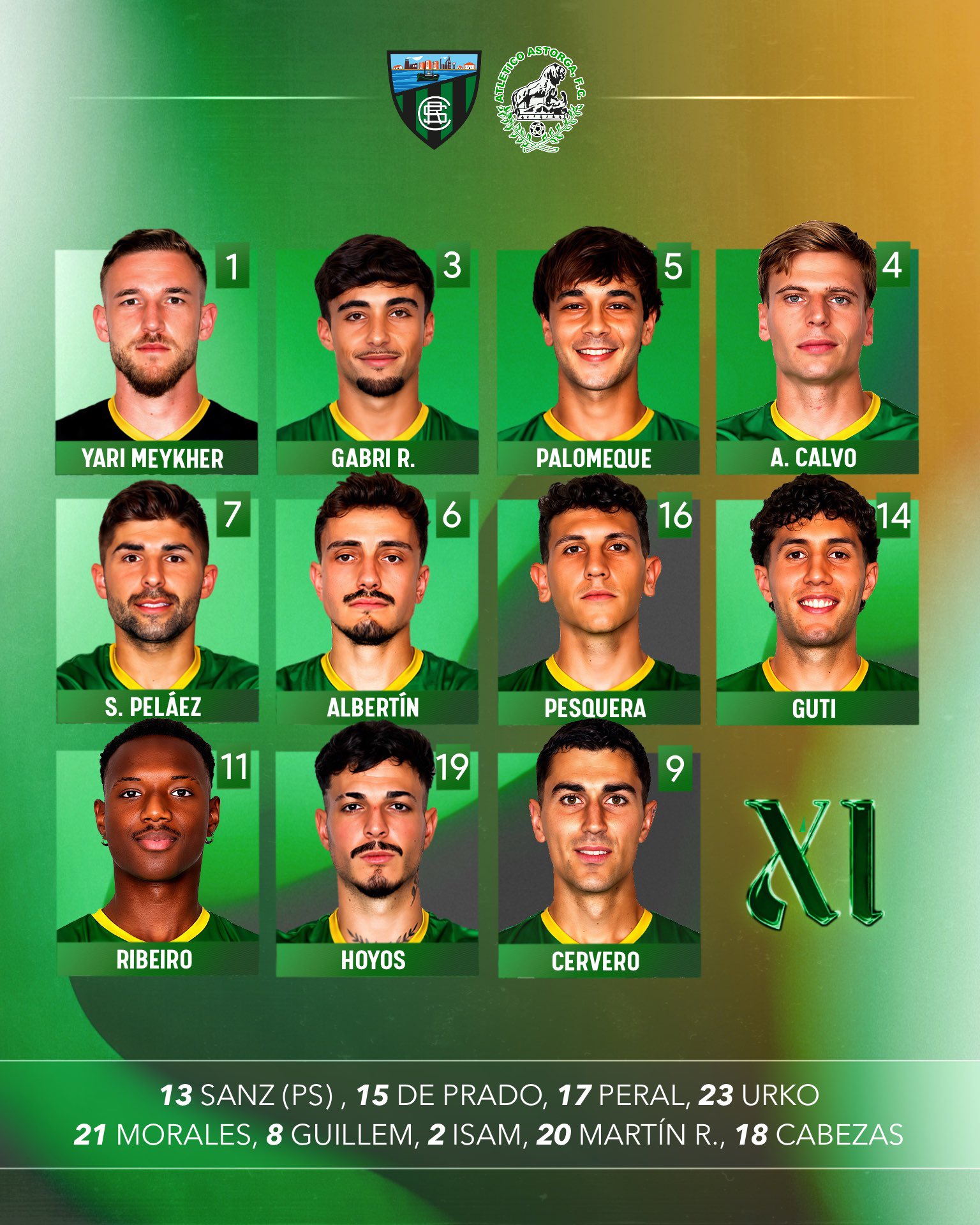 Once inicial del Atlético Astorga frente al Sestao River