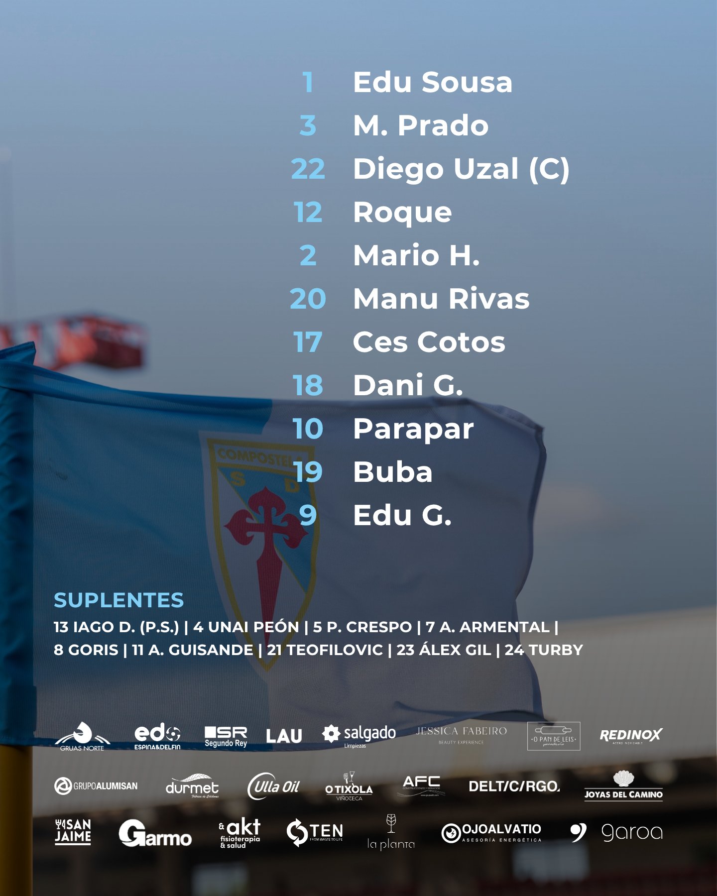 Once inicial de la SD Compostela frente al Sestao River
