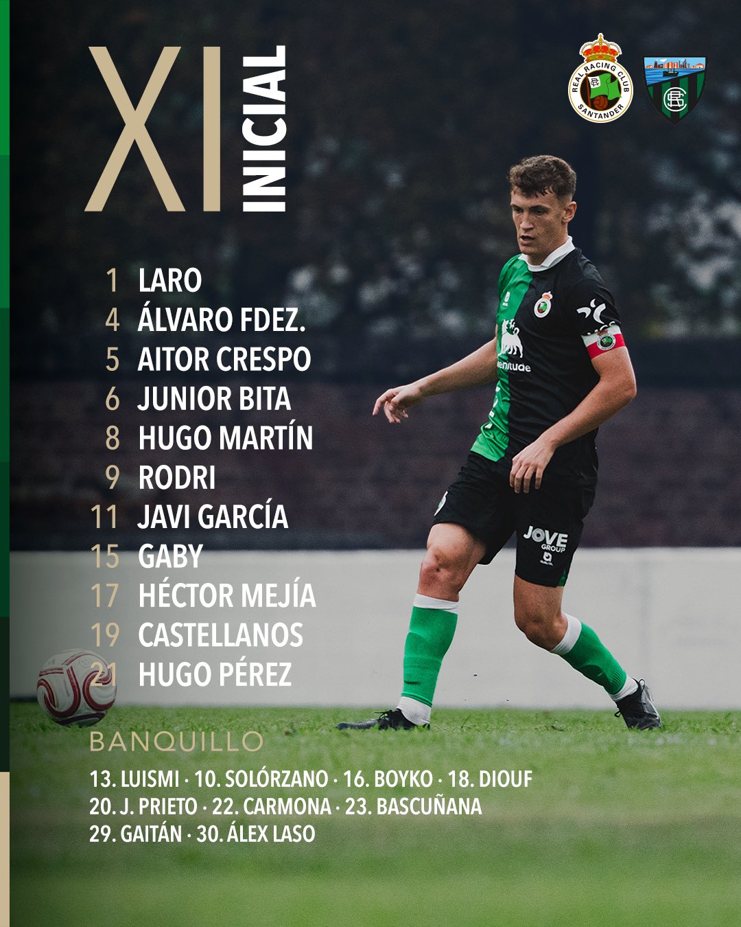 Once inicial del Rayo Cantabria frente al Sestao River