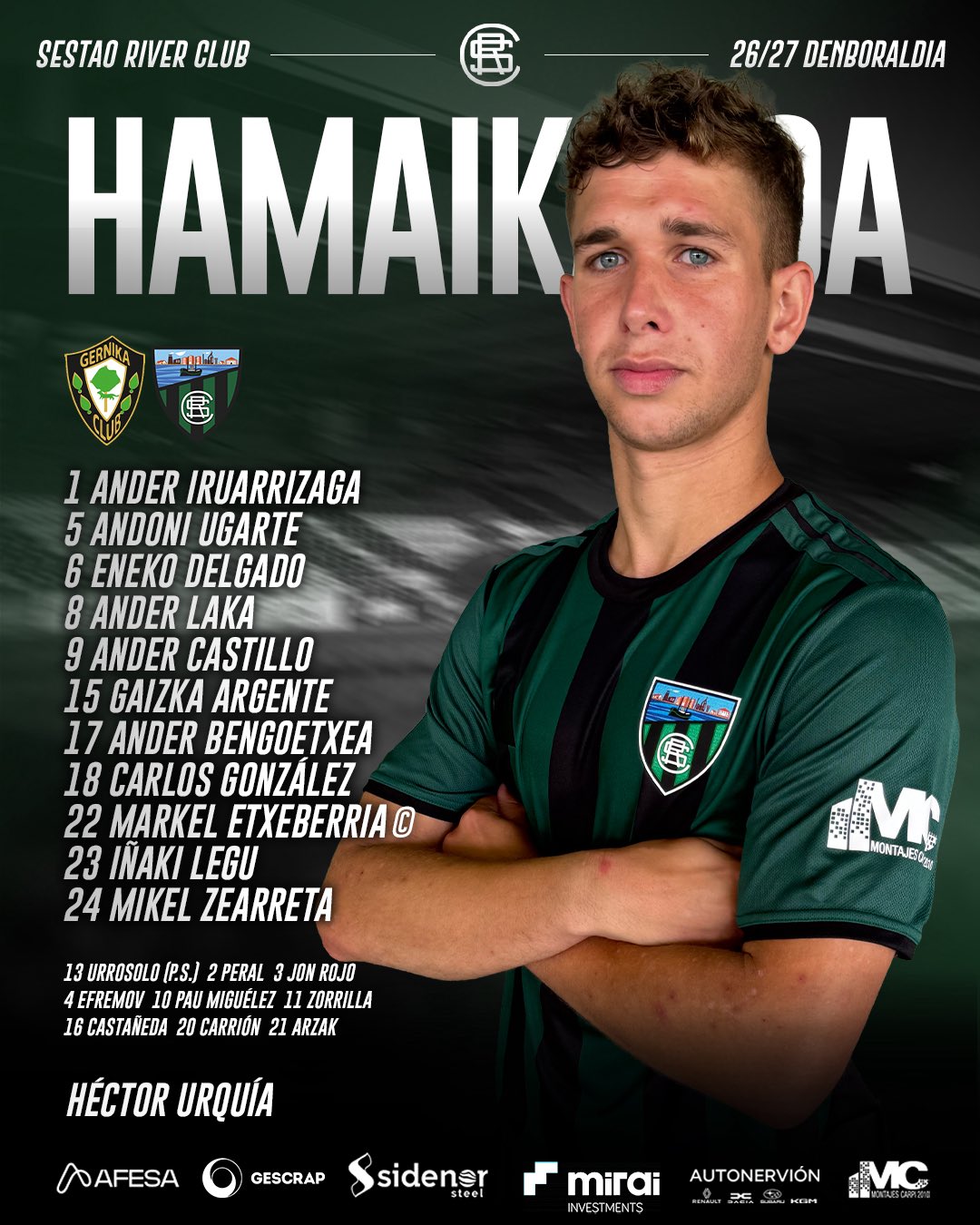 Alineación del Sestao River frente al Gernika