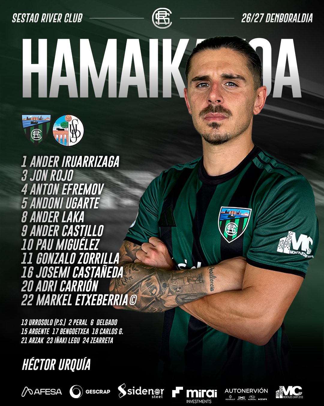 Once inicial del Sestao River frente al Salamanca CF UDS